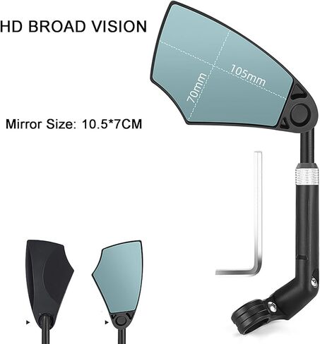 مرآة الدراجة، مرايا الدراجة للمقود، تدور 360 درجة بعدسات مضادة للوهج، مرآة رؤية خلفية آمنة لركوب الدراجات in Kuwait