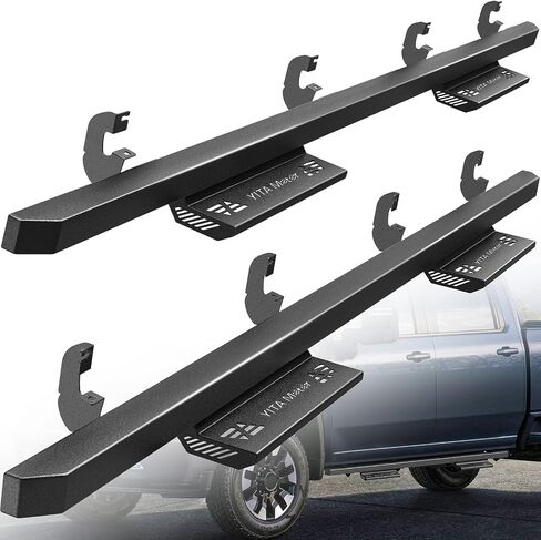 YITAMOTOR Drop Side Steps for 2019-2024 Chevy Silverado/GMC Sierra 1500, 2020-2024 2500HD 3500HD - Black Powder Coated Nerf Bars in Saudi Arabia