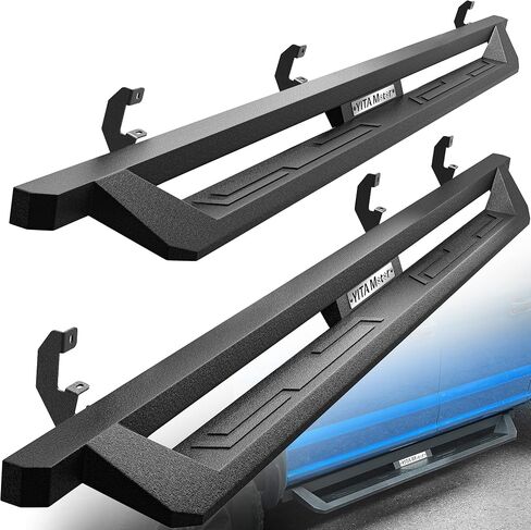 خطوات جانبية من YITAMOTOR لسيارة 2019-2024 Chevy Silverado/GMC Sierra 1500، 2020-2024 2500HD 3500HD - قضبان Nerf مطلية بمسحوق أسود in Saudi Arabia