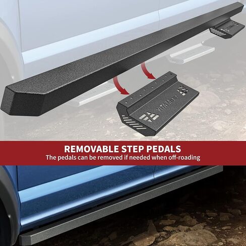 YITAMOTOR Drop Side Steps for 2019-2024 Chevy Silverado/GMC Sierra 1500, 2020-2024 2500HD 3500HD - Black Powder Coated Nerf Bars in Saudi Arabia