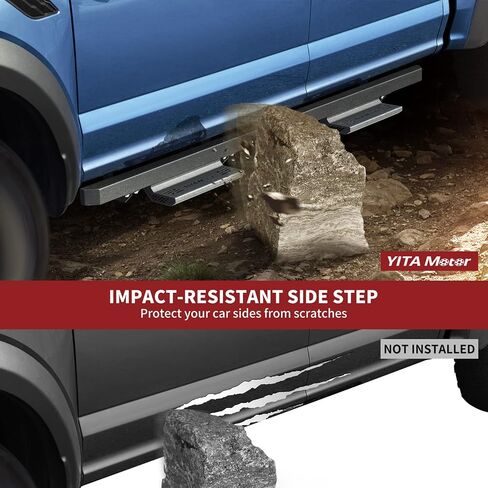 YITAMOTOR Drop Side Steps for 2019-2024 Chevy Silverado/GMC Sierra 1500, 2020-2024 2500HD 3500HD - Black Powder Coated Nerf Bars in Saudi Arabia