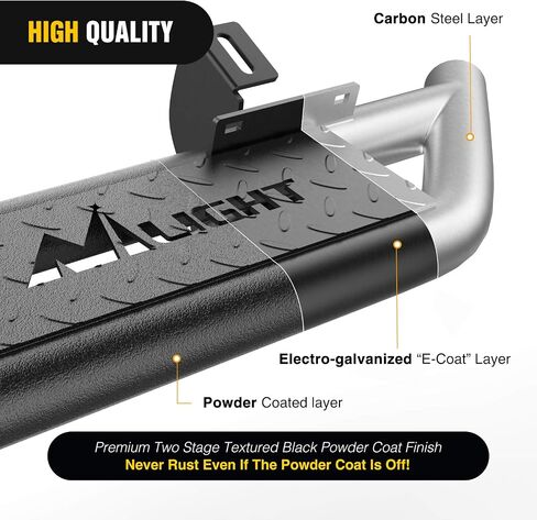 لوحات تشغيل Nilight لـ 2007-2018 Wrangler JK & Unlimited 4 أبواب، نظام عوارض مزدوجة مطور بخطوات جانبية مقاومة للانزلاق، قضبان Nerf للشاحنات الثقيلة سوداء اللون، (رقم 2 DR ولا JL) in Saudi Arabia