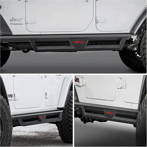 لوحات تشغيل Nilight لـ 2007-2018 Wrangler JK & Unlimited 4 أبواب، نظام عوارض مزدوجة مطور بخطوات جانبية مقاومة للانزلاق، قضبان Nerf للشاحنات الثقيلة سوداء اللون، (رقم 2 DR ولا JL) in Saudi Arabia