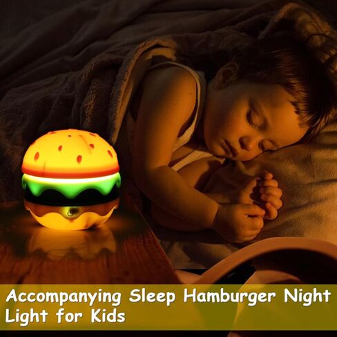 Cute Desk Lamp for Kids, Rechargeable Hamburger Small Desk Lamps with Adjustable Neck Dimmable Touch Switch, Nursery Night Lights, Kawaii Desk Accessories, Kawaii Room Decor for Boys Girls Gifts in Kuwait