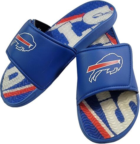 FOCO Men's Sport Shower Flip Flop Sandals Buffalo Bills NFL Bold Wordmark Gel Slides-M in Saudi Arabia