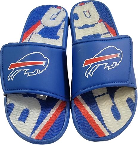 FOCO Men's Sport Shower Flip Flop Sandals Buffalo Bills NFL Bold Wordmark Gel Slides-M in Saudi Arabia