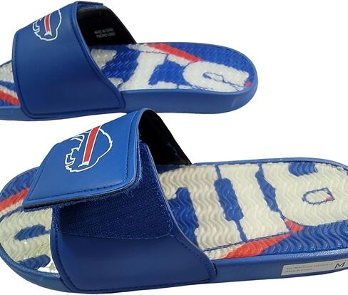FOCO Men's Sport Shower Flip Flop Sandals Buffalo Bills NFL Bold Wordmark Gel Slides-M in Saudi Arabia