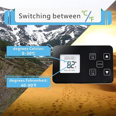 ترقية جديدة 3106995.032 RV LCD ترموستات رقمي، بديل لـ Dometic 3106995.032، ترموستات RV للحرارة/رقمي رائع 12 فولت in Kuwait