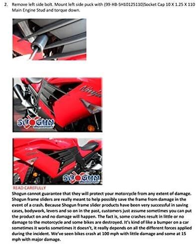 Shogun Kawasaki ZX14R ZX 14 R 2012 2013 2014 2015 2016 2017 2018 2019 2020 2021 Black PA2 No Cut Frame Sliders Fits ABS & NON ABS Models - 715-4719 - MADE IN THE USA in Saudi Arabia