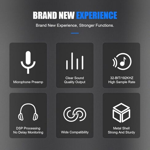 واجهة صوت USB MX02 (32 بت/ 384 كيلو هرتز) بطاقة صوت، طاقة فانتوم 48 فولت، مع مقبس سماعة الرأس، وحدة تحكم الإنتاج ووحدة التحكم في الاستوديو للتسجيل والإنتاج والبث الصوتي والجيتار in Kuwait