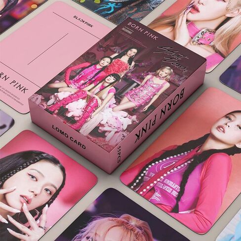 بطاقات صور باللون الوردي المولود باللون الوردي 55 قطعة 2022 الألبوم الجديد الثاني بطاقات BornPink Lomo هدية بضائع Kpop لمحبي الأولاد والبنات من النوع C in Kuwait