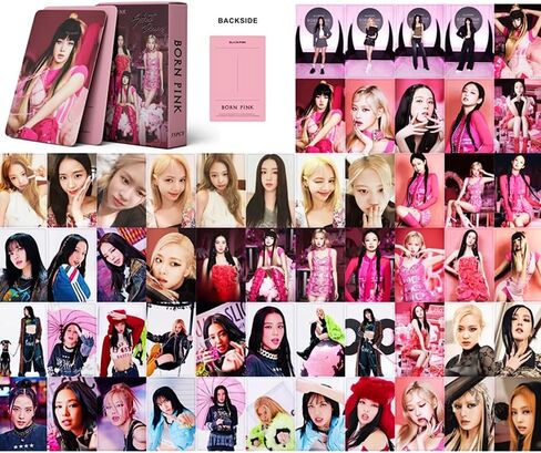 بطاقات صور باللون الوردي المولود باللون الوردي 55 قطعة 2022 الألبوم الجديد الثاني بطاقات BornPink Lomo هدية بضائع Kpop لمحبي الأولاد والبنات من النوع C in Kuwait