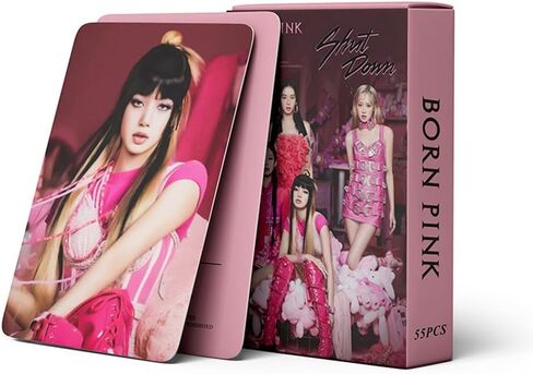 بطاقات صور باللون الوردي المولود باللون الوردي 55 قطعة 2022 الألبوم الجديد الثاني بطاقات BornPink Lomo هدية بضائع Kpop لمحبي الأولاد والبنات من النوع C in Kuwait