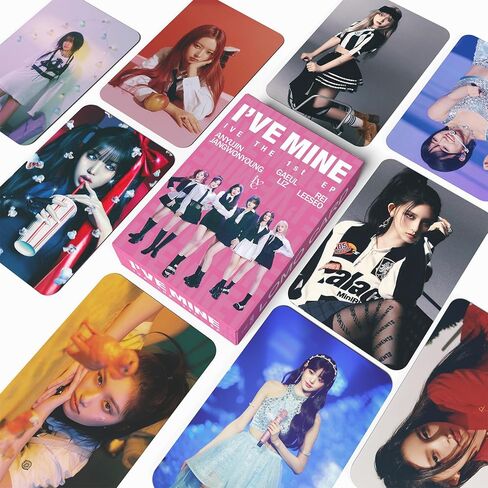 مجموعة هدايا مكونة من 55 قطعة من ألبوم IVE I'VE MINE من بطاقات الصور Kpop Merch Lomo للأولاد والبنات in Kuwait