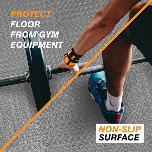 APM002GY-1 سجادات ألغاز من البلاط الإسفنجي المتشابك من Torin: سجادة رياضية EVA للأرضيات، سجادة لمعدات الصالة الرياضية المنزلية، 24 قدم مربع، سمك 1/2 بوصة، 6 بلاط، رمادي in Kuwait