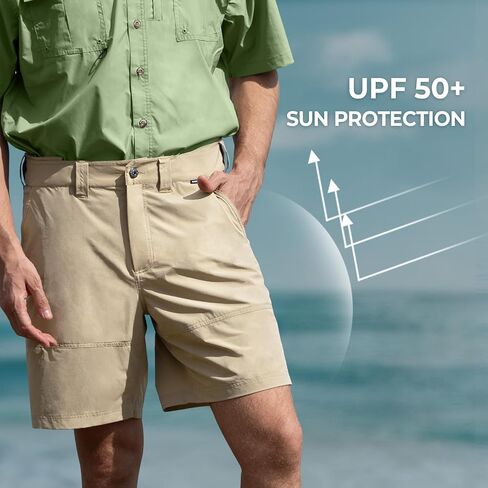 KastKing Cool Caster Men's Fishing Shorts, UPF 50+ Hiking Shorts, 10.5" and 7.5" Available, Water Repellent, 4-Way Stretch in Saudi Arabia