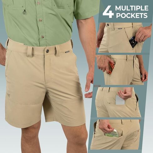 KastKing Cool Caster Men's Fishing Shorts, UPF 50+ Hiking Shorts, 10.5" and 7.5" Available, Water Repellent, 4-Way Stretch in Saudi Arabia