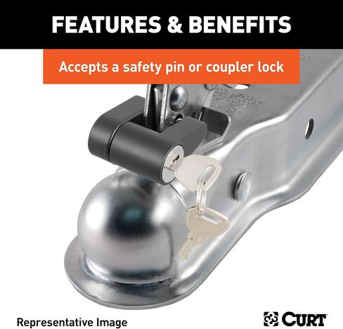 مزلاج بديل لقارنة التوصيل Posi-Lock من CURT 25294 لـ CURT #25101 أو #25210، الزنك الشفاف in Saudi Arabia