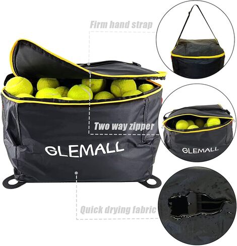 حقيبة كرة التنس، سلة كرة التنس المحمولة بسعة 160 لتخزين كرات التنس، سلة التنس لتدريب التنس، حقيبة تخزين كرات التنس، كرة البيسبول، تنس الطاولة أو تخزين حقيبة كرة المخلل in Kuwait