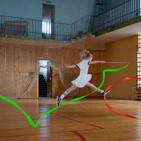 12 قطعة من شرائط الرقص في صالة الألعاب الرياضية بطول 4 أمتار، أشرطة الرقص الإيقاعي للبالغين والأطفال، أشرطة الرقص، عصا دوارة والرقص الفني in Kuwait