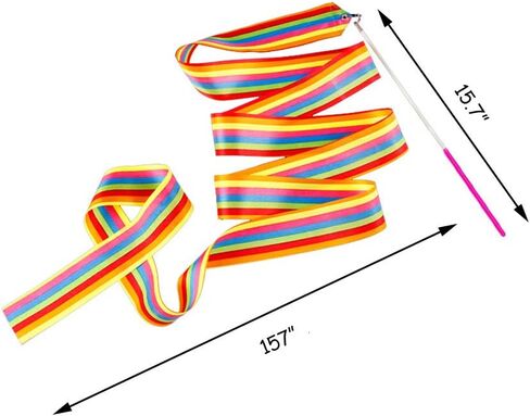 12 قطعة من شرائط الرقص في صالة الألعاب الرياضية بطول 4 أمتار، أشرطة الرقص الإيقاعي للبالغين والأطفال، أشرطة الرقص، عصا دوارة والرقص الفني in Kuwait
