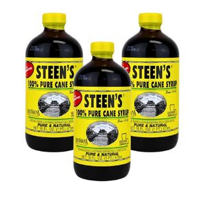Steen's 100% Pure Cane Syrup 16fl. Oz (Pack of 3) - Louisiana's Trusted Brand for Over 100 Years - No Preservatives - Pure & Natural - Open Kettle