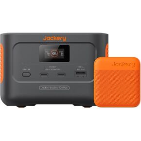 Jackery Explorer 100 Plus Power Station, 99Wh LiFePO4 Battery Power Bank, 3-Port 128W Portable Charger, PD 3.0 Fast Charge, Compatible with MacBook Pro/Air, iPhone 15/14 Series (Solar Panel Optional)