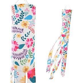 Madrona Brands Spring Flower Blossoms Windsock | متينة في الهواء الطلق معلق جورب الديكور | ساحة ، حديقة ، فناء | 48 بوصة