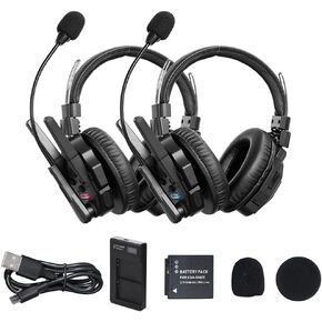 SYNCO XTalk XMax2 Wireless Intercom Headset System with Dual-Ear Design Telephone Headsets Communication System Random Master Device,2.4GHz Full Duplex 500 M/1640 FT Real-time Monitoring