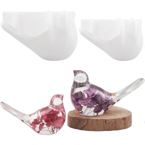 2 PCS Bird Silicone Molds 3D Bird Bird epoxy Resin Moulds Animal Silicone epoxy molds جميل الطيور السيليكون قوالب عرض فريدة من نوعها للراتنجات التي تصب DIY Craft Home Office Cabinets Decor