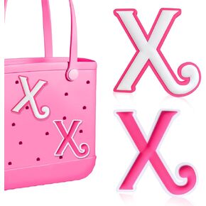 2Pcs Lettering Charms For Bogg Bag, 3D Alphabet Printed Decorative Accessories Charm For Bogg Bag, Insert Personalizing Alphabet Decorative Charm Compatible With Handbag Beach Tote Bag