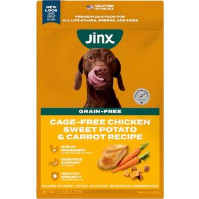طعام الكلاب الجافة الخالية من الحبوب Jinx ، لجميع الحياة - الدجاج الحقيقي ، والبطاطا الحلوة والجزر مع Superfoods لدعم المناعة والبروبيوتيك للحصول على الدعم الجهاز الهضمي - لا حشو - 11.5 رطل
