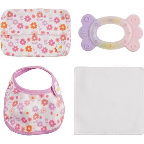 Babeside 4 PCS Set Bitty Doll Associory مجموعة ومجموعة العناية بالدمى ، دمية زهرة جميلة مع حشرجة دمية ، حقيبة الأنسجة ومنديل ، تناسب دمى صغيرة من 12 إلى 16 بوصة ، رائعة للعب دور الأطفال
