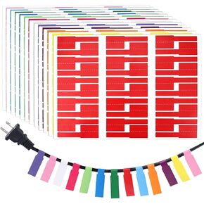 720pcs Colorful Cable Labels, 12 Colors Border Cord Sticker Self Adhesive Wire Labels Waterproof Wire Tags for Electronics Cable Management Handwriting Printer Printing