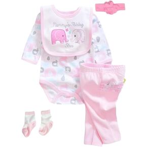 Scnbom Reborn Baby Dolls Girl Clothes for 17-24inch Outfits Accesories (White Dress Skirt 5pcs Set)