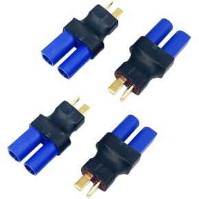 4pcs 2pairs موصل T-plug إلى EC5 EC 5 EC-5 موصل المكونات 2Pins موصل محول الذكور الإناث لـ RC FPV Drone Car Lipo NIMH Charger ESC (TM/EC5F 4PCS)