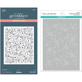 Spellbinders Floral Celebration Betterpress و Bettic Bundle Plate ، Metal