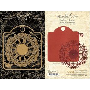 الرسوم 45 G45 Staples Square Tag & Clock Dies ، Brown