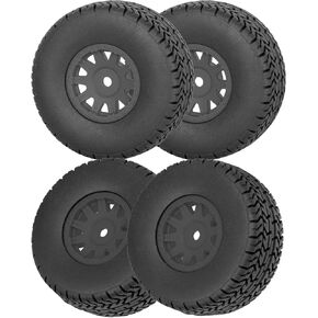 ترقيات RC Parts Beadlock Wheels Hub Rim Tyres ومحور العجلات البلاستيكية لـ 1/14 Mojave Grom RC Car.Black (4pcs)