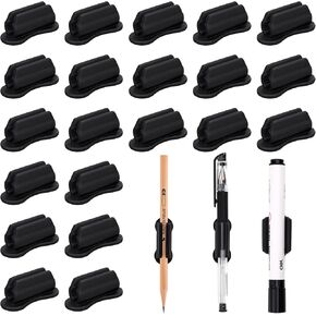 Boboka 20 Pack Pleinted Pencil Holder ، حامل قلم لاصق للمكتب ، حامل قلم رصاص السيليكون وحامل العلامات للحافظة الحافظة على جدار الفصل الدراسي.