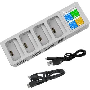 Hanatora LCD مركز شحن ثنائي الاتجاه لـ DJI Mini 3 ، Mini 4/3 Pro Battery ، شحن أربع بطاريات في التسلسل ، وملحقات الشاحن بدون طيار