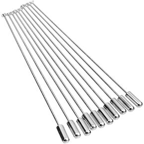 10 Pcs Brooch Pin Stick Metal Long Safety Pin with Stopper Ends for DIY Brooch Corsage Jewelry Accessories Making, Silver (12cm)