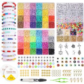 uximair 8800 PCS Clay Beads - 6mm 48 Color Polymer Heishi Beads لصنع المجوهرات ، الحرف اليدوية ، الأساور ، القلادات ، الأقراط ، سلاسل المفاتيح ، والملحقات