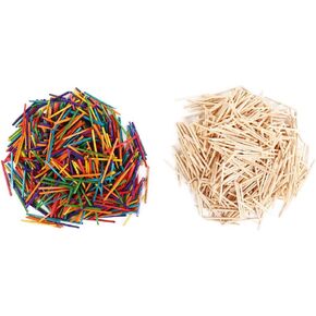 Leadigol 2000pcs العصي الخشبية ، عواصف خشبية ملونة ، عصي مطابقة DIY ، عواصف خشبية للنمذجة والحرف ، مصاصة DIY صياغة مشاريع فنية