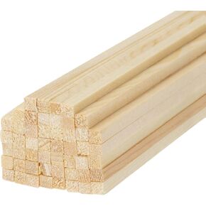 حزمة Meccanixity من 50 عصي خشبية مربعة ، 1/6x6 "قضيب DOWEL غير مكتمل عصا الصلبة العصا الحرف العصا لوجود الحرف DIY