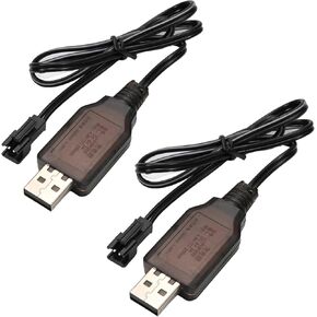 2PCS SM-2P كابل شحن USB إيجابي لبطارية RC CAR 4.8 V 250MA NI-MH NI-CD