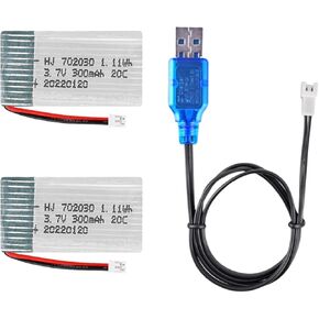 2pcs 3.7v 300mah li-po بطارية 702030 ph2.0 قابس مع شاحن 3.7 فولت لـ HS210 RC طائرة بدون طيار نوع من mini nano rc Quadcopter