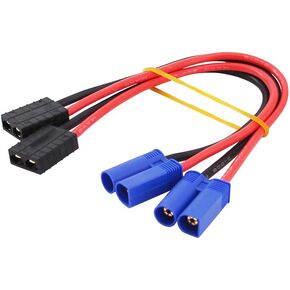 2pcs Compatible with TRX Female to EC5 EC-5 Male Charger Adapter for TLR LiPo TRA2970 TRA2972(B132-2)