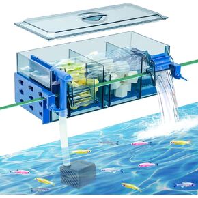Multi-Stage Hang-On-Back Aquarium Filter for 20-50 Gallon Fish Tanks Waterfall Oxygenation & Ultra-Quiet HOB Filter System with Splash Guard & Dual Mounting(13 Inch)