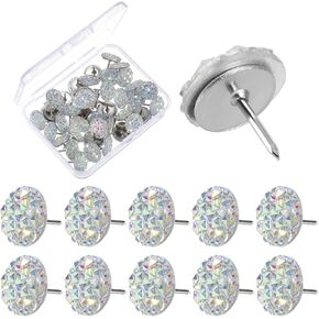 MOLAIN 40 PCS Diamond Push Pins Glitter Rhinestone Resump الراتنجات الزخرفية الإبهام لتسكع الجدران ملصقات لوحة الفلين